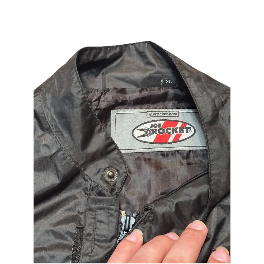 Vintage Joe Rocket Black Motorcycle Windbreaker Jacket XL‎ Y2K Nylon Zip Moto